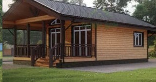 Проект одноэтажного дома из бруса с террасой - Строительство в Бугуруслане от Строй-Бгр от 134238 руб.
